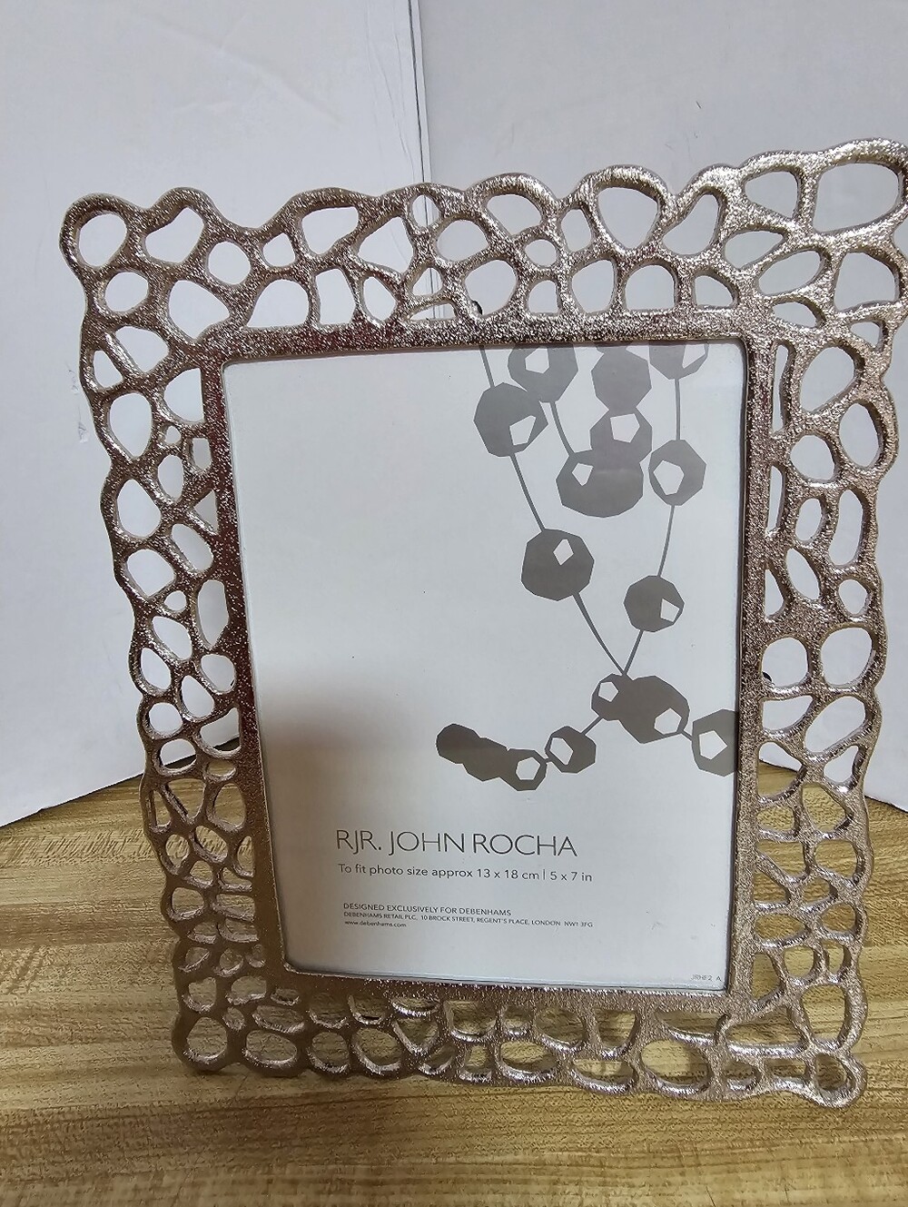 RJR John Rocha Photo Frame 5x7 Silver Openwork Metal For Debenhams Exclusive